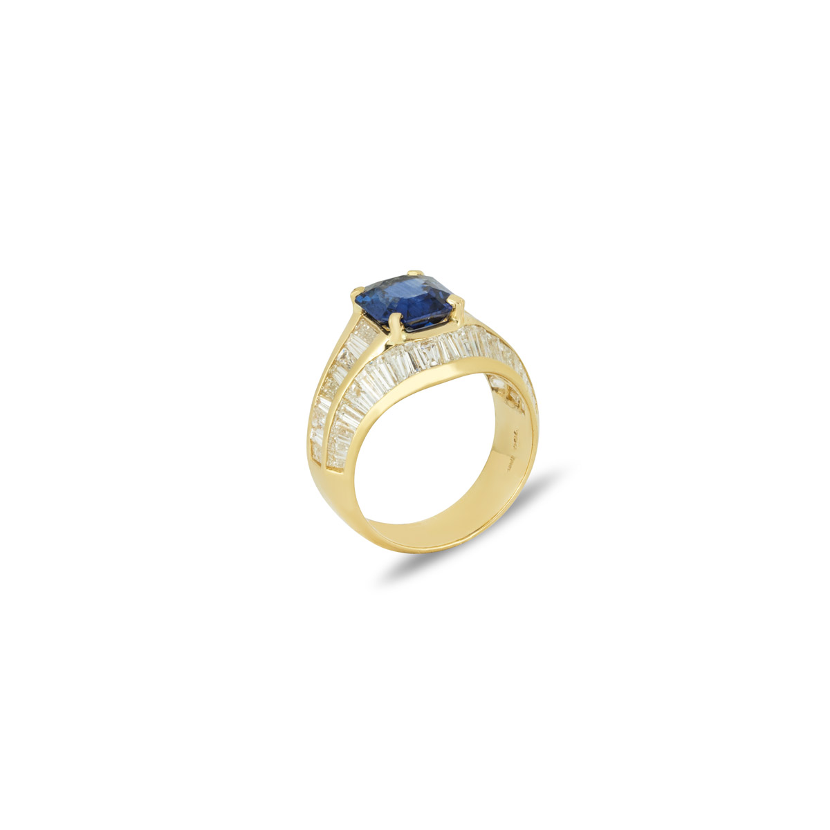 Yellow Gold Sapphire & Diamond Ring 2.87ct